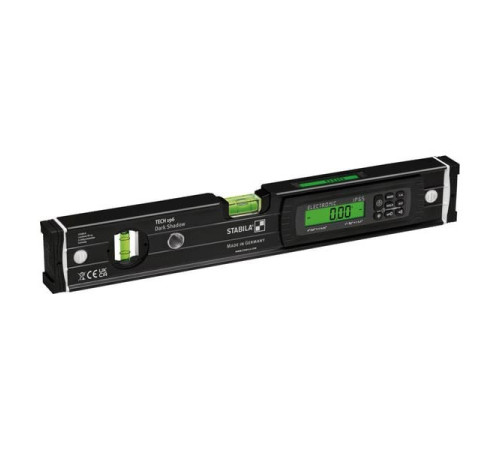 Уровень STABILA tech 196 DL Dark Shadow 40 см, IP 67, 1 вертикальный, 1 горизонтальный глазок, 2 ЖК дисплея, точность 0,5 мм/м 20006