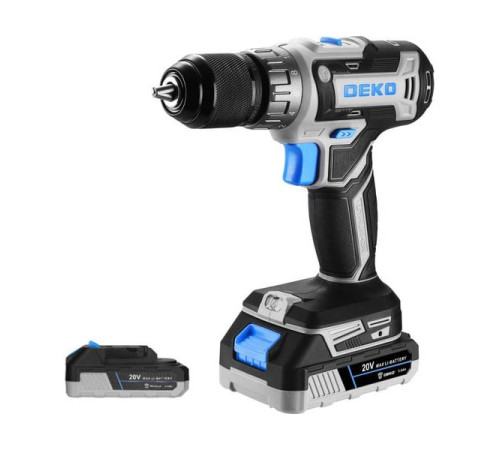 Аккумуляторная дрель-шуруповерт DEKO Loner 20V, 20В, 2x3.0 Ач 085-1005