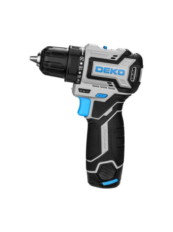 Аккумуляторная бесщеточная компактная дрель-шуруповерт DEKO Loner 12V PRO в кейсе, 12В, 2x3.0Ач 085-1011