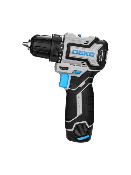 Аккумуляторная бесщеточная компактная дрель-шуруповерт DEKO Loner 12V PRO в кейсе, 12В, 2x3.0Ач 085-1011