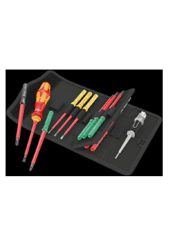 Набор бит с битодержателем Wera Kraftform Kompakt VDE 16 Universal 1 Tool Finder 1x9x98; PH1x157; PH2x157; PZ1x157; PZ2x157; 1x1x157; 1x2x157; TX10 WE-006607