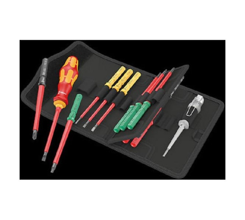Набор бит с битодержателем Wera Kraftform Kompakt VDE 16 Universal 1 Tool Finder 1x9x98; PH1x157; PH2x157; PZ1x157; PZ2x157; 1x1x157; 1x2x157; TX10 WE-006607