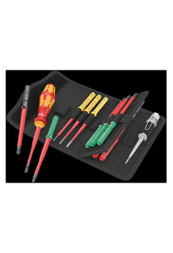 Набор бит с битодержателем Wera Kraftform Kompakt VDE 16 extra slim 1 Tool Finder 1x9x98; PH1x157; PH2x157; PZ1x157; PZ2x157; 1x1x157; 1x2x157; TX1 WE-006608