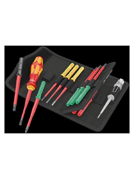 Набор бит с битодержателем Wera Kraftform Kompakt VDE 16 extra slim 1 Tool Finder 1x9x98; PH1x157; PH2x157; PZ1x157; PZ2x157; 1x1x157; 1x2x157; TX1 WE-006608