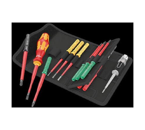 Набор бит с битодержателем Wera Kraftform Kompakt VDE 16 extra slim 1 Tool Finder 1x9x98; PH1x157; PH2x157; PZ1x157; PZ2x157; 1x1x157; 1x2x157; TX1 WE-006608