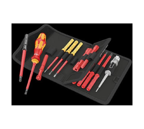 Набор бит с битодержателем Wera Kraftform Kompakt VDE 18 Universal 1 Tool Finder 1x9x98; PH1x157; PH2x157; PZ1x157; PZ2x157; 1x1x154; 1x2x154; 1x1x1 WE-006613