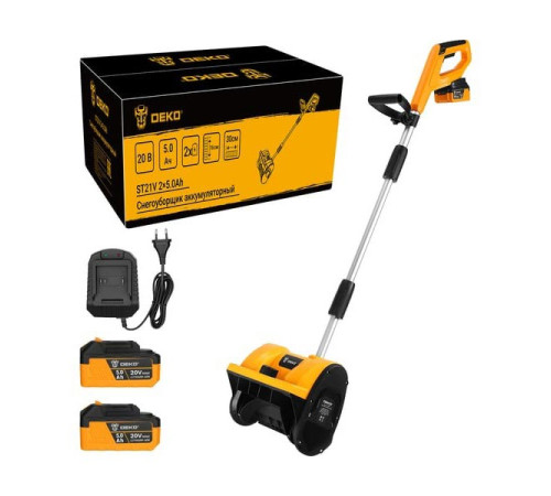 Снегоуборщик аккумуляторный DEKO ST21V, 20В, 2х5 Ач 085-4444