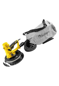 Машина шлифовальная для стен и потолков Kolner 225мм, KWS 900-225L, 900Вт, 1500-2600об/мин, липучка, подсветка, 12 шлифовальных кругов, мешок 20л, оснастка) 8030700546