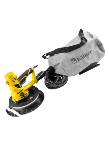 Машина шлифовальная для стен и потолков Kolner 225мм, KWS 900-225L, 900Вт, 1500-2600об/мин, липучка, подсветка, 12 шлифовальных кругов, мешок 20л, оснастка) 8030700546
