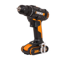 Дрель-шуруповерт аккумуляторная WORX 20В, 2Ач х2, ЗУ 0,4А, сумка WX100.2