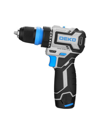 Дрель-шуруповерт аккумуляторная бесщеточная компактная DEKO Loner 12V PRO в кейсе со съёмным патроном, 12В, 2x3.0Ач 085-1122