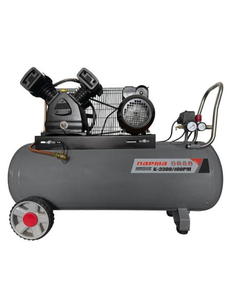 Компрессор Парма K-2300/100РМ (масляный ременной, 2200Вт, асинхронный, 100л, 336л/мин, 10бар, вых. 2шт/рапид) 02.014.00013
