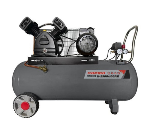 Компрессор Парма K-2300/100РМ (масляный ременной, 2200Вт, асинхронный, 100л, 336л/мин, 10бар, вых. 2шт/рапид) 02.014.00013