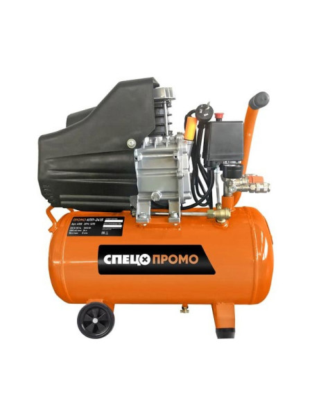 Компрессор поршневой электрический Спец ПРОМО с прямым приводом КПП-2415, 24л, 1,5кВт, 186л/мин, 8Атм, без аксессуаров 4155