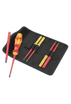 Набор насадок с отвёрткой-битодержателем Wera Kraftform Kompakt VDE 7 Universal 1 Tool Finder 7 предметов WE-006600