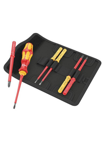 Набор насадок с отвёрткой-битодержателем Wera Kraftform Kompakt VDE 7 Universal 1 Tool Finder 7 предметов WE-006600