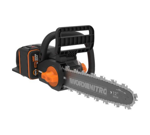 Пила аккумуляторная бесщеточная WORX 20В, 30см, 4 Ач х1, ЗУ 2А, коробка WG350E