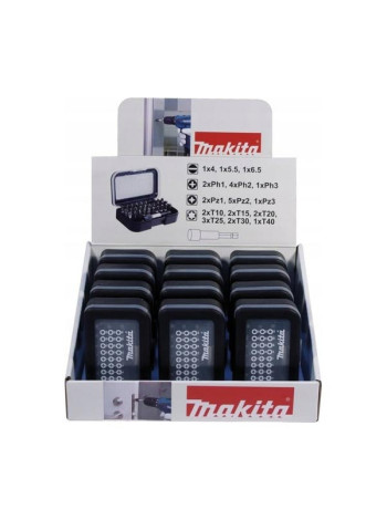 Набор бит с держателем 12 шт, в наборе 30 бит и держатель Makita D-30667-12
