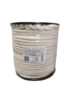 Хлопчатобумажный канат Эбис 6 мм, 120 м, черный 74737