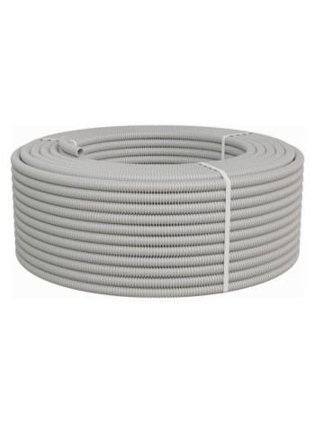 Гофрированная труба Экопласт HFFR, тяжелая, с зондом, т/г, диаметр 20 мм, цвет серый 21120HFR