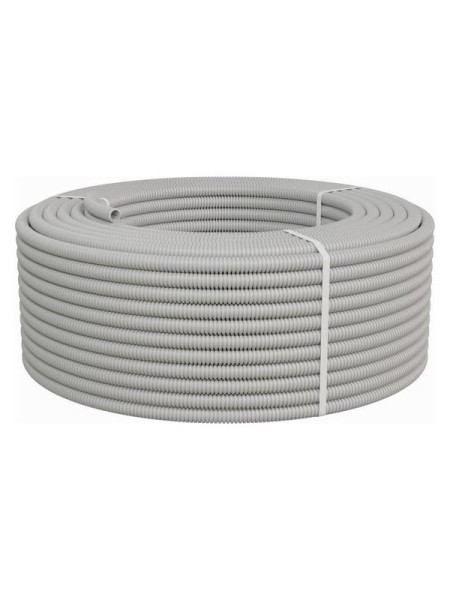 Гофрированная труба Экопласт HFFR, тяжелая, с зондом, т/г, диаметр 16 мм, цвет серый 21116HFR