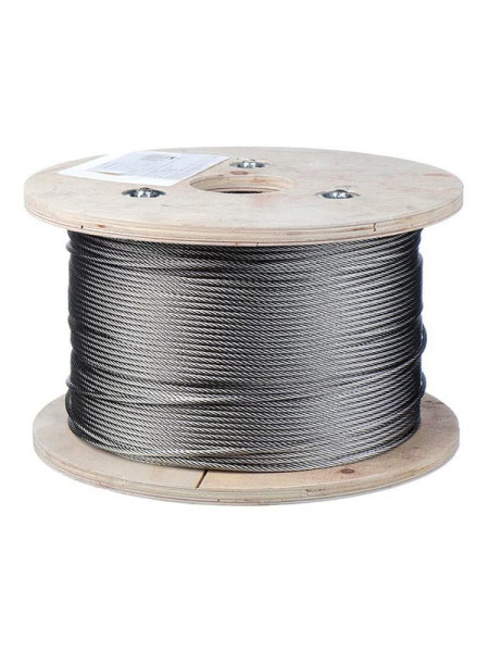 Трос для растяжки КРЕП-КОМП ART 8379, нержавейка А2, 7х7, 2 мм, 250 м трн2