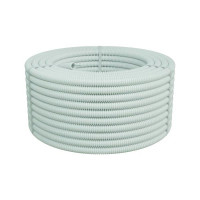 Гофрированная труба Экопласт HFFR легкая, с зондом, без галогена, ПЛЛ диам.25мм ПВ-0(50м) белый 20125HFR-W