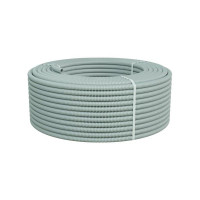 Гофрированная труба Экопласт HFFR легкая, с зондом, т/г, диаметр 40мм, серый 20140HFR