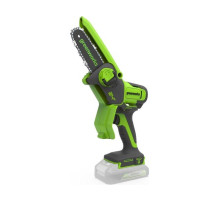 Цепная мини пила аккумуляторная GreenWorks 24V, 10см, c 1хАКБ 2Ач с USB и ЗУ 2008207USB2