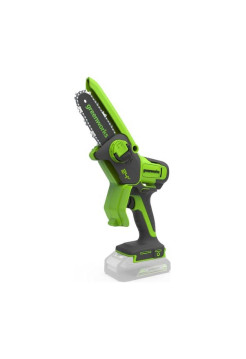 Цепная мини пила аккумуляторная GreenWorks 24V, 10см, c 1хАКБ 2Ач с USB и ЗУ 2008207USB2