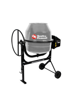 Бетоносмеситель QUATTRO ELEMENTI Terra 180 700 Вт, 180 л, 23 об/м, замес 90 л, чугунный венец 917-988