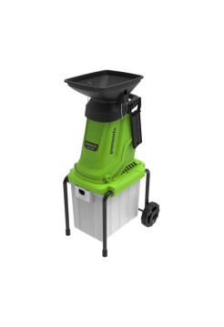 Измельчитель садовый электрический GreenWorks 220 В, 2800 Вт, с контейнером 2208007