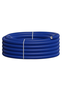 Вентиляционная труба гибкая двустенная для воздуховода Экопласт (ПНД), антистатическая и антибактериальная D75мм, цвет синий (50м) 803075BU