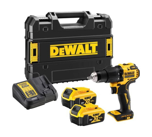 Аккумуляторная ударная дрель-шуруповерт Dewalt DCD709M2T, 18 В, 1650 об/мин, 28050 уд/мин, с 2 АКБ 4 Ач и ЗУ, в кейсе TSTAK DCD709M2T-QW