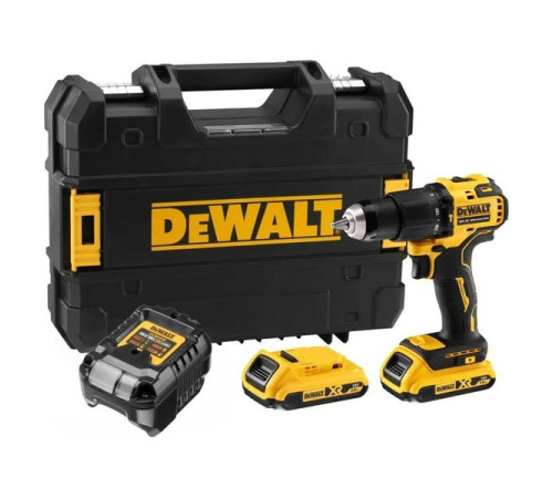 Аккумуляторная ударная дрель-шуруповерт Dewalt DCD709D2T, 18 В, 1650 об/мин, 28050 уд/мин, с 2 АКБ 2 Ач и ЗУ, в кейсе TSTAK DCD709D2T-QW