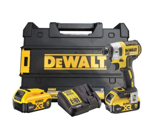 Аккумуляторный шуруповерт Dewalt DCF887P2, 18 В, 205 Нм, 3800 уд/мин, с 2 АКБ 5 Ач и ЗУ, в кейсе DCF887P2-QW