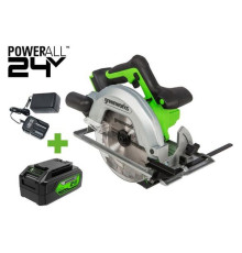 Дисковая пила GreenWorks GD24CS, 24V,б/щет, диск 185х20мм, 4500 об/мин, рез 63мм,1x4Ач,ЗУ, коробка 1500907VUB