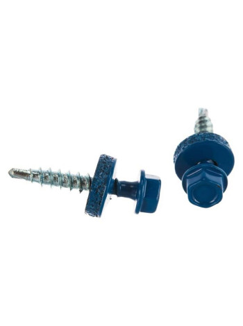 Саморезы Зубр для крепления кровельных материалов к деревянной обрешетки, цвет RAL 5005 синий насыщенный, оцинкованный, 4,8x29мм, 2500шт 4-300310-48-029-5005