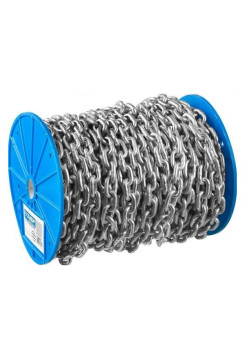 Короткозвенная цепь Зубр DIN 766 оцинкованная сталь, d=5мм, L=45м 4-304050-05