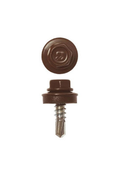 Саморезы Зубр для крепления кровельных материалов к деревянной обрешетке, цвет RAL 8017 шоколадно-коричневый, оцинкованный, 5,5x25мм, 1800шт 4-300310-55-025-8017