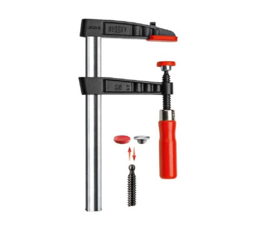 Струбцина BESSEY из ковкого чугуна 600/175, усилие 6 кН, с деревянной рукояткой BE-TG60S17