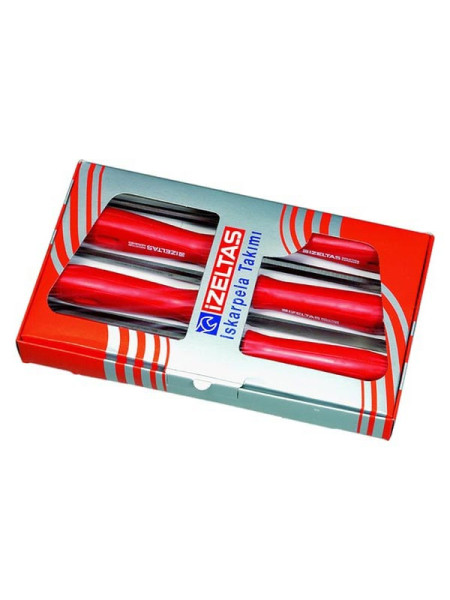 Набор плоских стамесок IZELTAS 6 предметов, с ПП рукояткой 5010008106