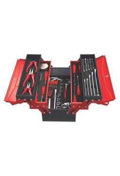 Раскладной ящик с инструментами для механиков IZELTAS металлический, 63 предмета, 190х420х200 8420005063