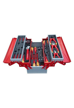 Раскладной ящик с инструментами IZELTAS для электриков, металл, 46 предметов 190х420х200 8420005046