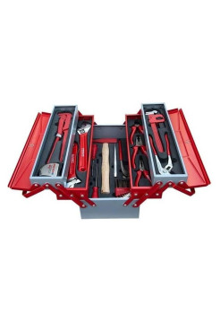 Раскладной ящик с инструментами для сантехников IZELTAS металлический, 28 предметов, 190х420х200 8420005028