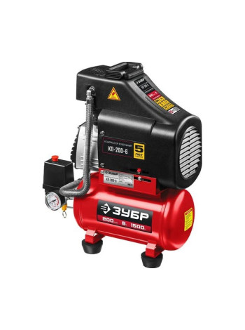 Безмасляный воздушный компрессор Зубр 200 л/мин, 1500 Вт КП-200-6