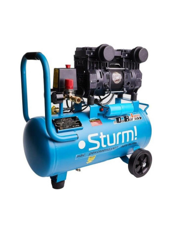 Компрессор Sturm безмасляный, бесшумный, профессионал, 1500Вт, 24 л, 2600 об/м, 240л/м, 8б AC93224OL