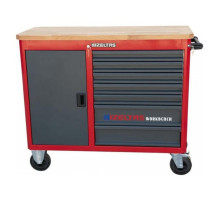 Инструментальная тележка IZELTAS WORKBENCH черно-красная, без инструментов, 7 ящиков 8247321007