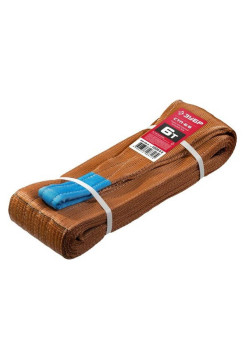 Текстильный петлевой строп Зубр СТП-6/6, коричневый, г/п 6 т, длина 6 м 43556-6-6