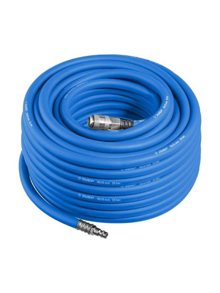 Воздушный шланг Зубр с фитингами рапид 20 м, 10x15 мм, 20 бар 6481-20
